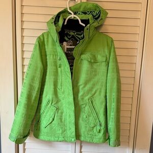 Liquid Vibrant Green Women's Ski Snowboard Jacket XS Petite hardly worn
